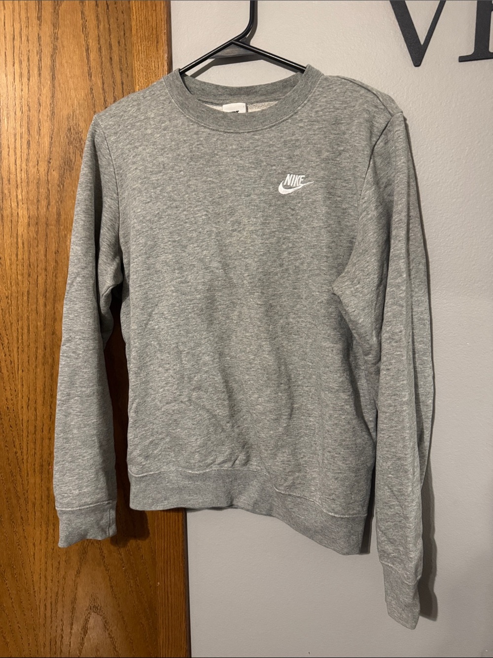 Nike Grey Crewneck Sweatshirt with White Swoosh